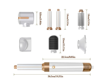 Kit Secador Modelador de Cabelo 7 em 1 - Branco - OnLike